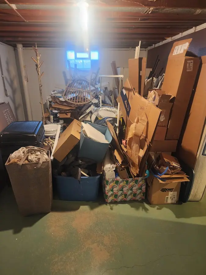 Roll-off dumpster container at job site for Cleanout Dumpster Rental in Ridgefield